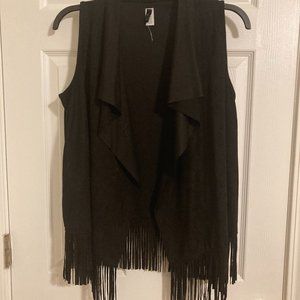 Apt 9 Black Fringe Vest